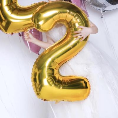 China Glorious 40 Inch Party Decoration Number Balloons Happy Birthday Party Decoration Gold Figure Aluminum Globo Helium Balloons for sale