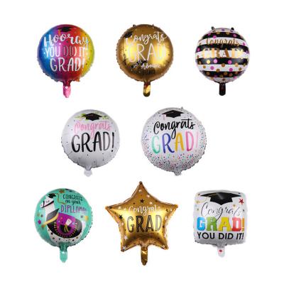 China Glorious Graduation Balloons 18 Inch Graduation Party Decoration Round Star Square Balloons With Design Graduation Foil Balloons for sale