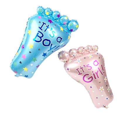 China Glorious Party Decoration Gender Reveal Baby Feet Foil Foil Balloon Party Decor Baby Shower Foot Helium Globos for sale