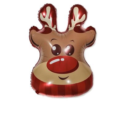 China Glorious Christmas Decoration Merry Christmas Balloon Decorations Foil Balloons Cartoon Christmas Elks Head Balloon for sale