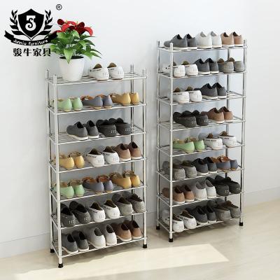 China Expandable Shoe Cubby Living Room Stainless Steel Shoe Shelf Storage Organizer Footwear Organizer Holder for sale