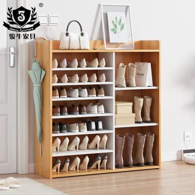 China Modern Expandable Wooden Portable Cabinet Shelves Shelf Rack Shoe Shoe Organizer for Entryway for sale