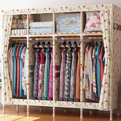 China (Size) OEM Adjustable Custom Nonwoven Folding Portable Bedroom Wardrobe Wardrobe For Dormitory for sale