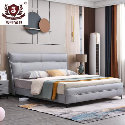 China Simple Light Luxury Bed King Solid Wood Bed (Others) Style Adjustable Modern European Double Bedroom Furniture for sale