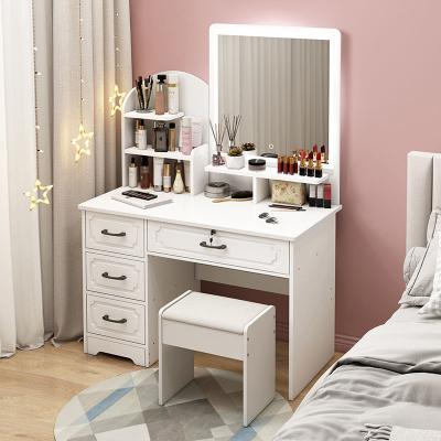 China Personal Beauty Care Streamlined Modern Minimalist Multifunctional Bedroom Apartment Storage Small Desk Integrated Economic Dressing Table for sale