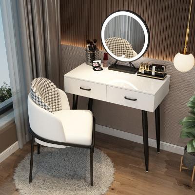 China Modern Minimalist Dressing Table Care Beauty Dressing Table Personal Nordic Luxury Small Bedroom Apartment With Lamp Mirror Chair One Dressing Table for sale