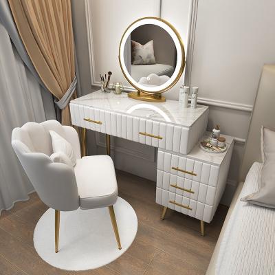 China Personal Care Nordic Light Luxury Bedroom Beauty Storage Cabinet Modern Minimalist Small Marble Dressing Table for sale