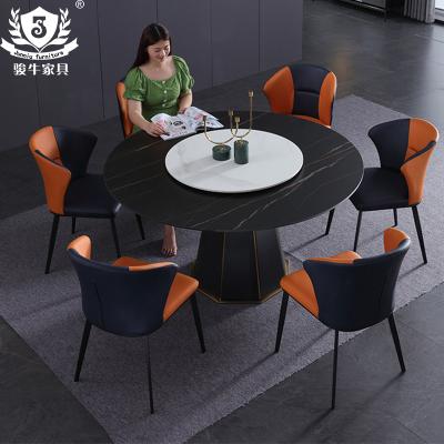 China Italian Luxury Modern Furniture Foldable Dining Room Furniture Dining Room Table Marble Top Set for sale