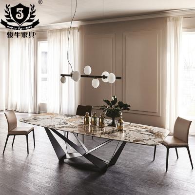 China Marble Top Dining Table and Chair (Other) Home Style Dining Room Furniture Modern Light Luxury White Rectangle Dish Adjustable for sale