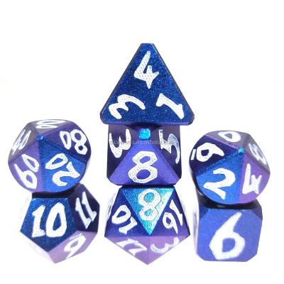 China Polyhedral Dice Set 7pcs Bulk RPG Dungeons And Dragons Board Game Dies Custom Metal Dnd Polyhedral Dice Set for sale