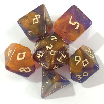 China DND /RPG Games/Education Plastic Color Dies Manufacturers Dungeons and Dragons 7pcs Wholesale Acrylic Dies for sale