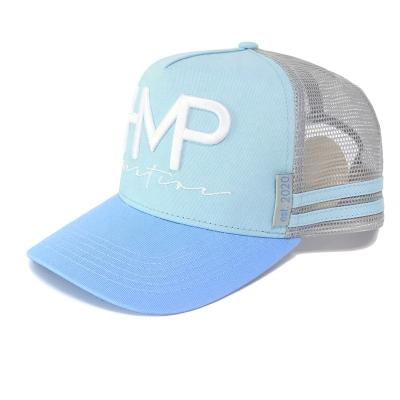 China COMMON Custom MOQ Quality 5 Panel Australian Low Profile High Profile Structured Striped Mesh Trucker Cap With Side Two Crown Cotton Hat Stripe for sale