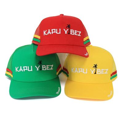 China 2022 Brand New Adults 5 Panel Structured Brim Embroidery Cotton Curved Mesh Plastic Buckle Trucker Hat Hat COMMON Factory Direct Sale for sale