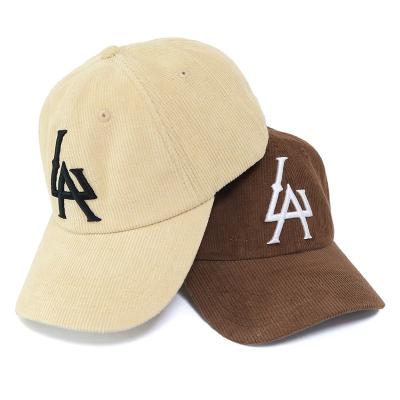 China COMMON Hat Fashionable High Quality Custom Corduroy Dad Blast Logo 3D Unstructured Baseball Cap for sale