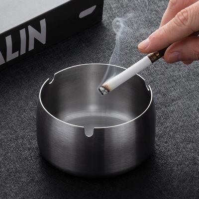 China 410 Stainless Steel Ashtray Portable Smoking Desktop Trash Can for sale