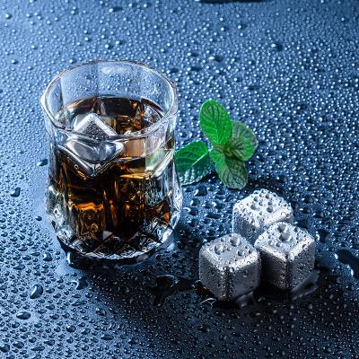 China Stainless Steel 4/6/8 Tote Set Ice Stones Reusable 304 Stainless Steel Ice Cubes for sale