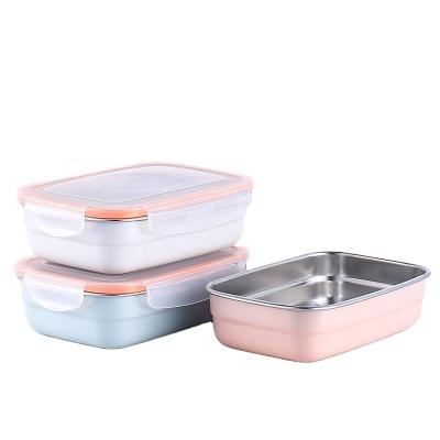 China Stocked factory direct stainless steel food container and pp lunch box plastic fresh box for sale