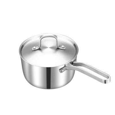 China Food Grade 304 Stainless Steel Kitchen Sustainable Milk Pot Cooker 16/18CM Small Soup Pot for sale