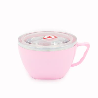 China Disposable Wholesale Heat Insulated 304 Stainless Steel Lunch Boxes Bowl With Lid for sale