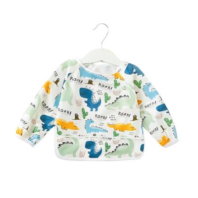 China Washable Cute Toddler Baby Long Sleeve Bibs Waterproof Kids Children Feeding Eating Shirt Bib for sale