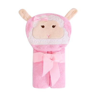 China Factory direct viable hot sale cotton hooded baby bath towel with animal pattern for sale