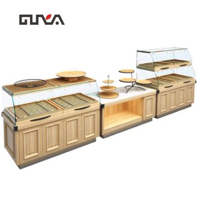 China Eco-friendly Fashion Style Good Quality Wooden Bread Display Stand For Bakery for sale