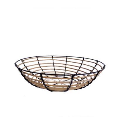 China Sustainable Wholesale Kitchen Fruit Bread Round Storage Basket Rattan for sale