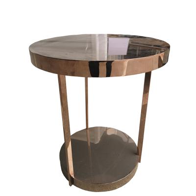 China Nordic Luxury Pumpkin Cage Side Table Around Modern Metal Gold Coffee Table for sale