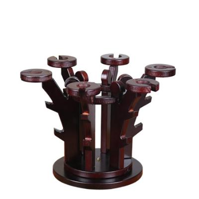 China Sustainable 6Bottle Tree Shape Wine Rack Countertop Table The Log for sale