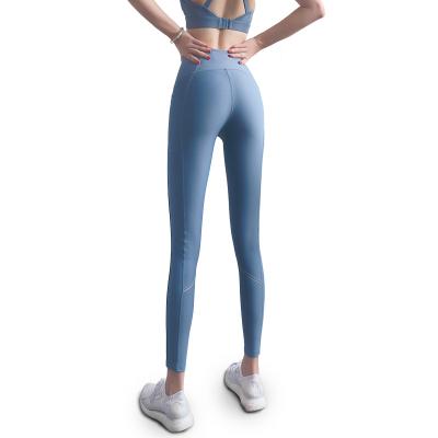 China 2019 New Night Pocket Quick-drying Antibacterial Fitness Running Pants Striped Hip Pressure Sports Yoga Legging Pants for sale