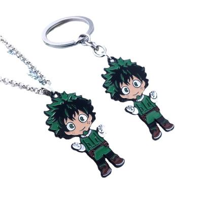 China Plastic Anime My Hero Academia Key Chain Necklace Pendant Toys Cosplay Midoriya Izuku Metal Keychain Bag Pendant Toy for sale