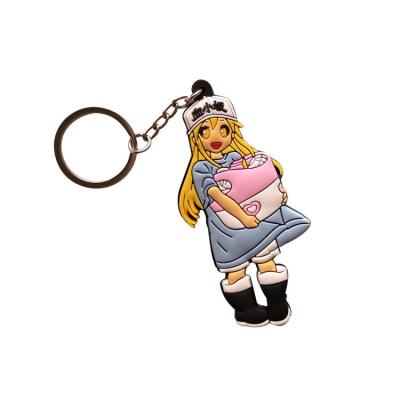 China Anime Plastic Cell To Work Keychains Cartoon Work Cell PVC Double Side Soft Plastic Pendant Toy for sale