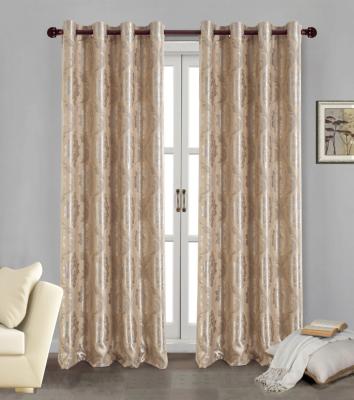 China Blackout hot sell 100% Polyester 260gsm jacquard curtain fabric blackout curtains for the living room for sale