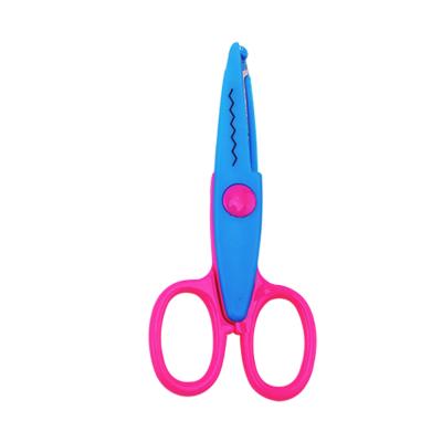 China Mini Paper Cutting Lace Handle Craft School Safe Stainless Steel Decorating Plastic Scissors For Kid for sale