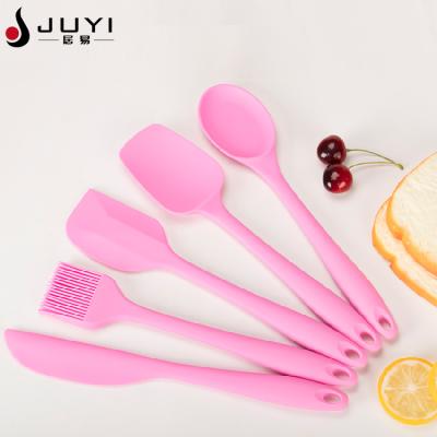 China Sustainable 5 Pieces In 1 Set Durable Food Grade Silicone Kitchen Accessories Cooking Tools Kitchenware for sale