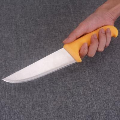 China Durable Good Quality Kitchen Accessories Metal Knife With Yellow Plastic Handle for sale