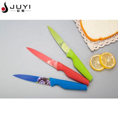 China 5 Inch Stainless Steel Cutlery Fruit Knife Viable High Quality Multicolor Kitchen Knife for sale