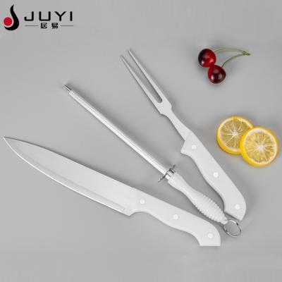 China Viable High Quality 3pcs Kitchen Set Metal Kitchen Knife Sharpener Carving Fork Set for sale