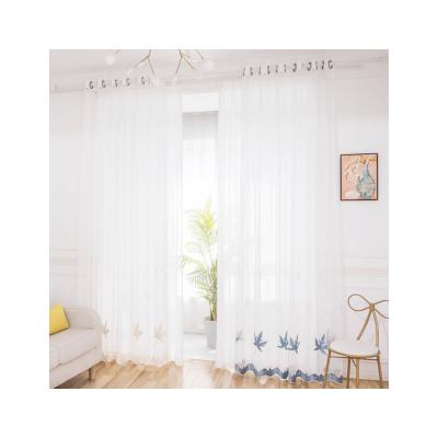 China Wholesale Flame Retardant Professional Design Tulle Curtain Living Room Window Luxury European White Embroidered for sale