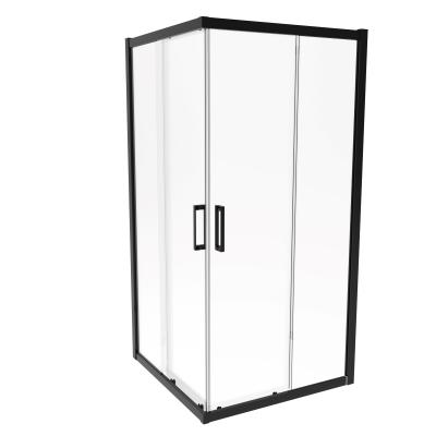 China Aluminum  , Matte Black Color , Square Sliding Door,Bathroom Shower Room for sale