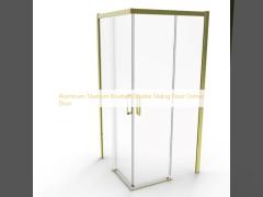 Aluminum Titanium Brushed Double Sliding Door Corner Door