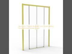Aluminum, Titanium Brushed Color, Screen Sliding Door,Bathroom Shower Room