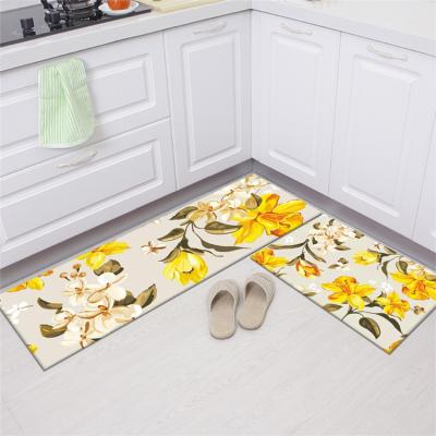 China Wholesale Washable Custom Design Printed Door Mat Polyester Fiber Material Kitchen Mat for sale