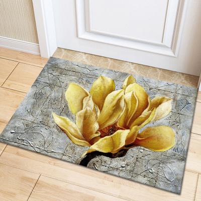 China Hot Selling Custom Printed Flooring Waterproof Non Slip Microfiber Rubber Backed Empty Door Mat For Home for sale