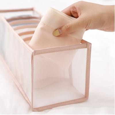 China Foldable Type Compartment Jewelry Instrument Socks Viable Bra Underwear Grid Underwear Drawer Storage Box for sale