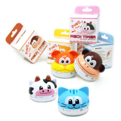 China Viable Cooking Countdown Timer Mechanical Alarm Clock For Baking 60min Cartoon Kitchen Animal Timer for sale