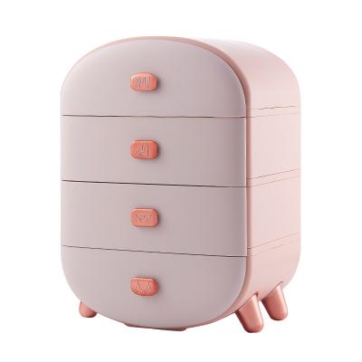 China Viable Multifunctional Bedroom Bedside Table Clothes Jewelry Box Clothes Plastic Jewelry Girl Underwear Organizer Storage Box for sale