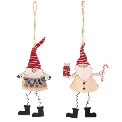 China WOODEN Christmas Santa Claus Decorates The Christmas Tree Painted Pendant for sale