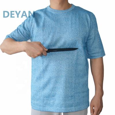 China Personal Protective Equipment Anti-Cut DEYAN Round Neck T-shirt Blue Color Smash Proof Safety Clothing For Body Protection for sale