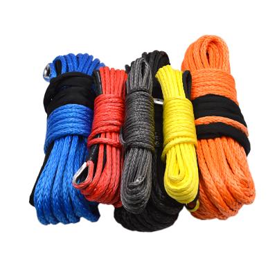 China 12 Strand AUTO Offroad uhmwpe Synthetic Winch Tow Rope with Bushing and Thimble for ATV/UTV/SUV/4X4/4WD for sale